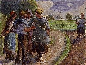 petite causerie sur le chemin des travaux des champs. à Camille Pissarro