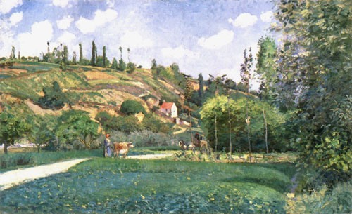 Une bergère sur l'itinéraire du Chou, Pontoise à Camille Pissarro