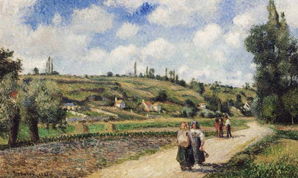 Paysage près de Pontoise, la route vers Auvers à Camille Pissarro