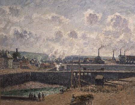 Low Tide at Duquesne Docks, Dieppe à Camille Pissarro
