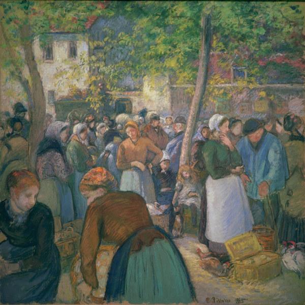 Pissarro / The poultry market / 1885 à Camille Pissarro