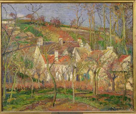 The Red Roofs, or Corner of a Village, Winter à Camille Pissarro