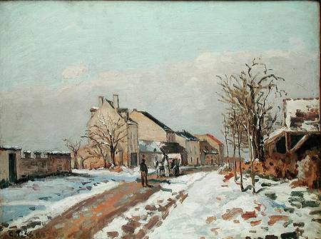 The Road from Gisors to Pontoise, Snow Effect à Camille Pissarro