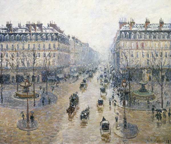 L'Avenue de l'Opéra. Snow. Morning à Camille Pissarro