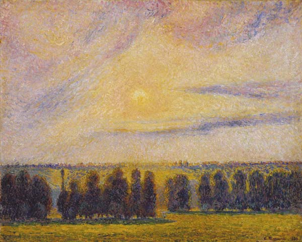 Sunset at Èragny à Camille Pissarro