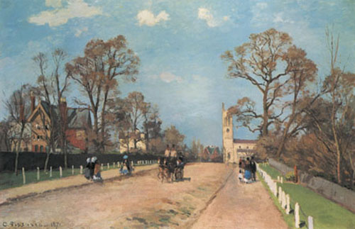 La route vers Sydenham à Camille Pissarro