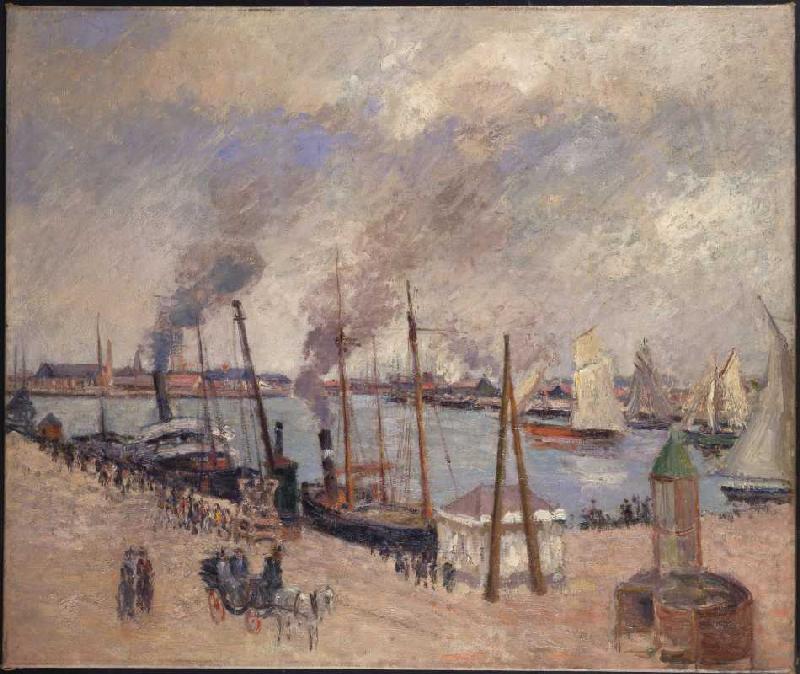 Scène dans le port du Havre à Camille Pissarro