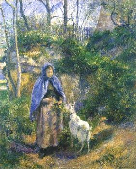 Femme avec une chèvre