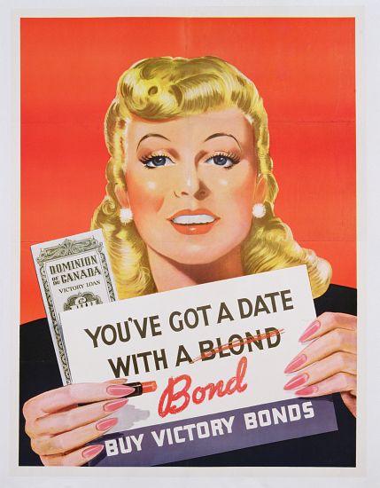 'You've Got a Date With a Bond', poster advertising Victory Bonds à École canadienne
