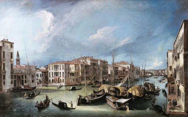 Le Canal Grande à Venise avec le pont Rialto à Giovanni Antonio Canal