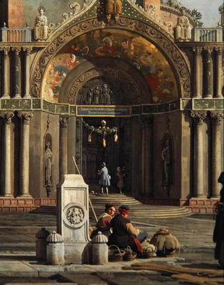 Détail de Capriccio dans une église (huile sur toile) à Giovanni Antonio Canal