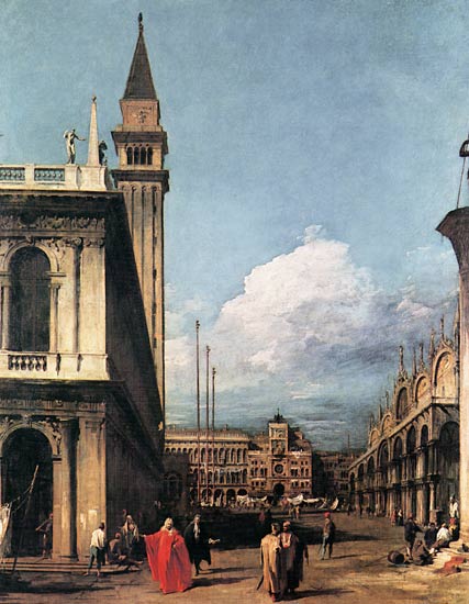 Les Piazzetta contre le Torre dell`Orologio à Giovanni Antonio Canal