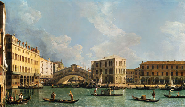 View of the Rialto Bridge, from the North à Giovanni Antonio Canal