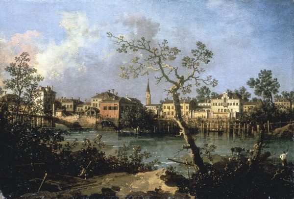 Brenta Canal / Ptg.by Canaletto / c.1760 à Giovanni Antonio Canal