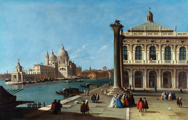 Entrance To Grand Canal, Venice, With Piazzetta And The Church Of Santa Maria Della Salute à Giovanni Antonio Canal