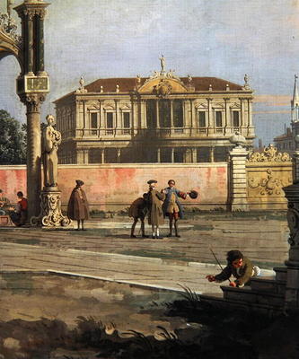 Detail of a Town House and a public square (oil on canvas) à Giovanni Antonio Canal