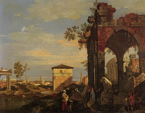 Paysage avec des ruines à Giovanni Antonio Canal