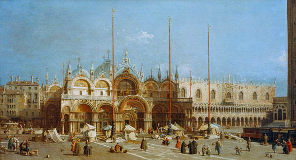 Venedig, Markusplatz / Gem.v.Canaletto à Giovanni Antonio Canal