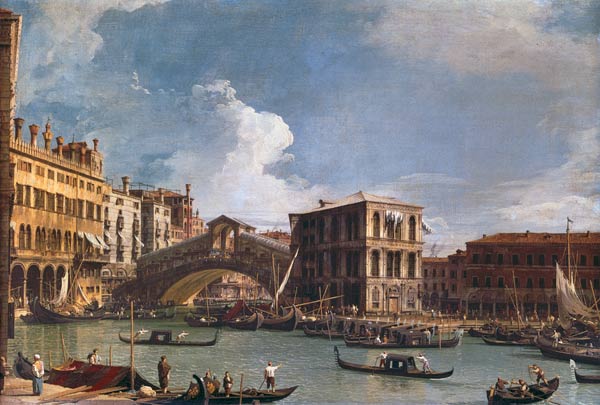 The Rialto Bridge, Venice, from the North à Giovanni Antonio Canal
