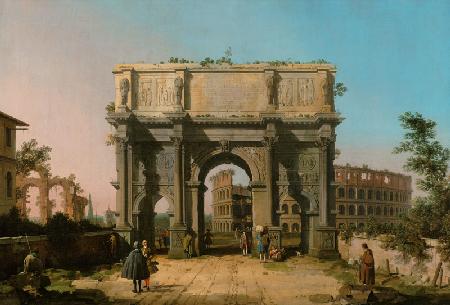 View of the Arch of Constantine with the Colosseum