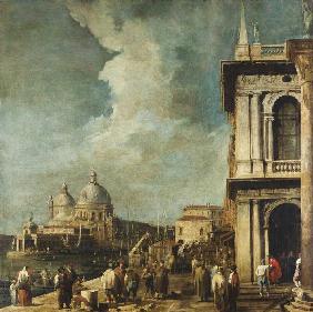 Vue du Piazetta à Venise sur les grand Canal et Sta.Marie della Salute