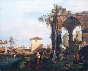 Capriccio with Ruins and Porta Portello in Padua, c.1760 (oil on canvas)
