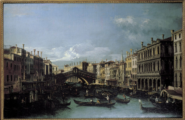 Venedig, Rialtobrücke / Canaletto à Giovanni Antonio Canal