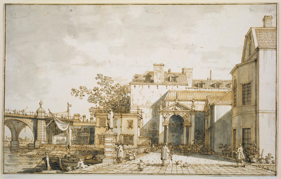 Capriccio with Reminiscences of Westminster Bridge and Richmond House à Canaletto (Giovanni Antonio Canal)