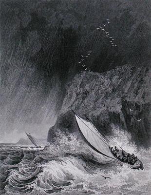 The boats off Walden Island in a snow storm, August 12th 1827, from 'Journal of a Third Voyage for t à Captain George Francis Lyon