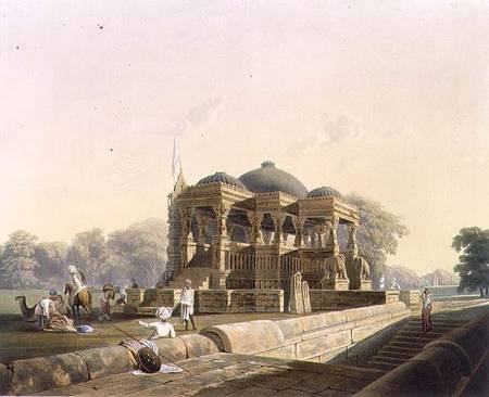 Ancient Temple at Hulwud, from Volume I of 'Scenery, Costumes and Architecture of India', painted by à Captain Robert M. Grindlay