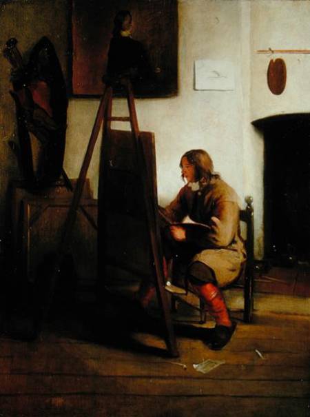 An artist in his studio à Carel Fabritius