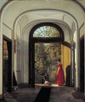 The Artist’s Wife and Child in the Hall of their House on t