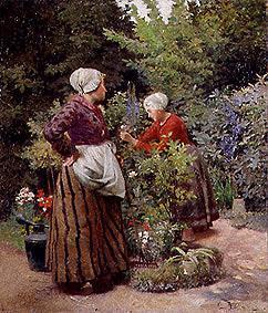 deux filles néerlandaises dans le jardin