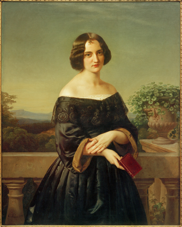 Bildnis der Malerin Marie Wiegmann. à Carl Ferdinand Sohn