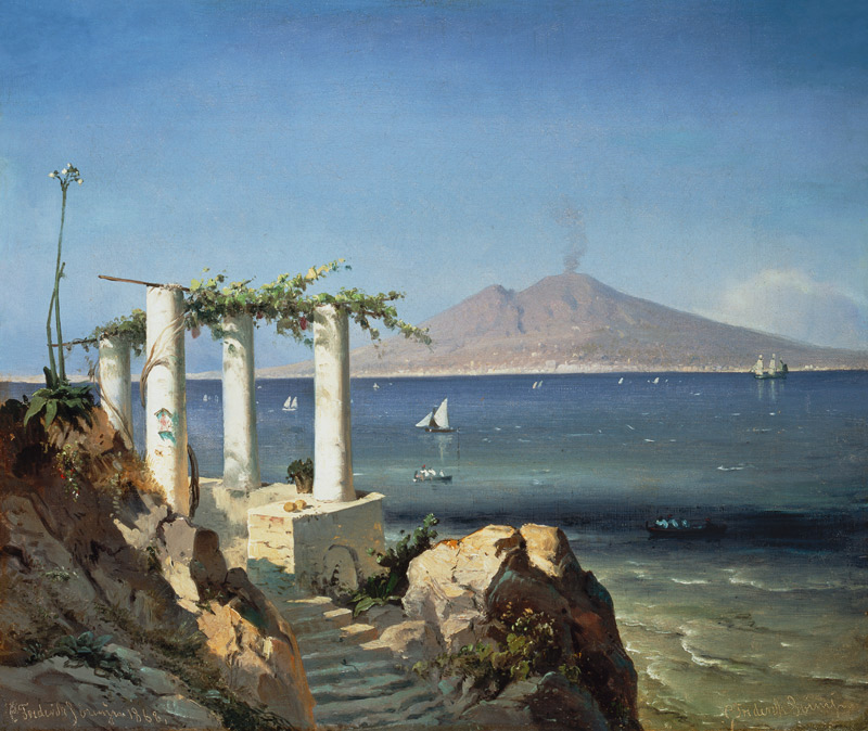 vue de Capri sur la baie de Naples au Vésuve. à Carl Frederick Sorensen