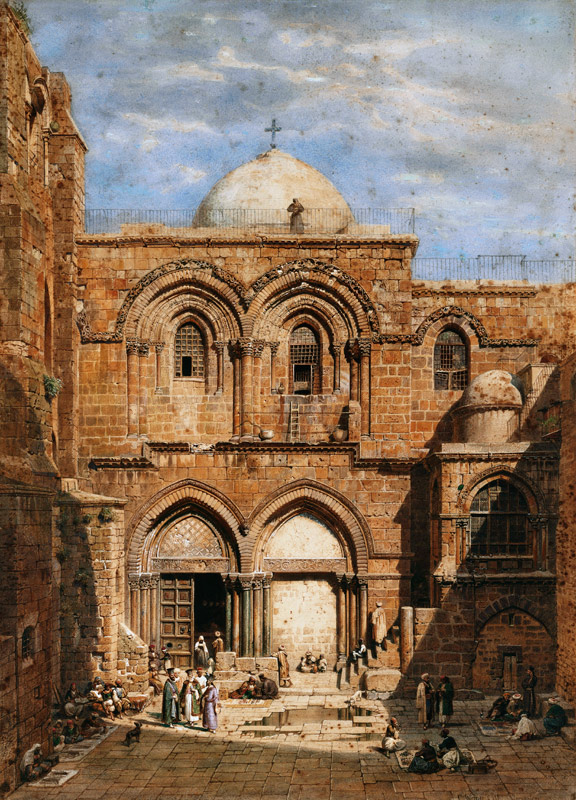 Eingang zur Grabeskirche in Jerusalem à Carl Friedr.Heinrich Werner