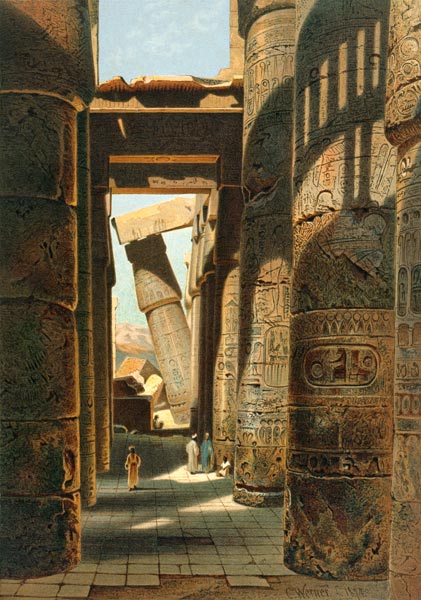 Karnak , Temple Ruins à Carl Friedr.Heinrich Werner