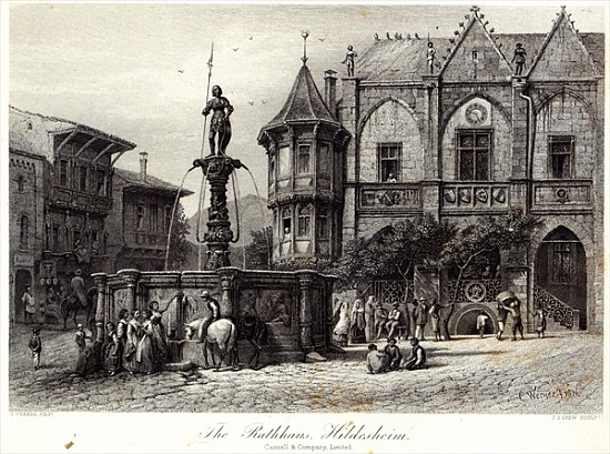 The Rathhaus, Hildesheim; engraved by J.J. Crew, printed Cassell & Company Ltd à Carl Friedr.Heinrich Werner