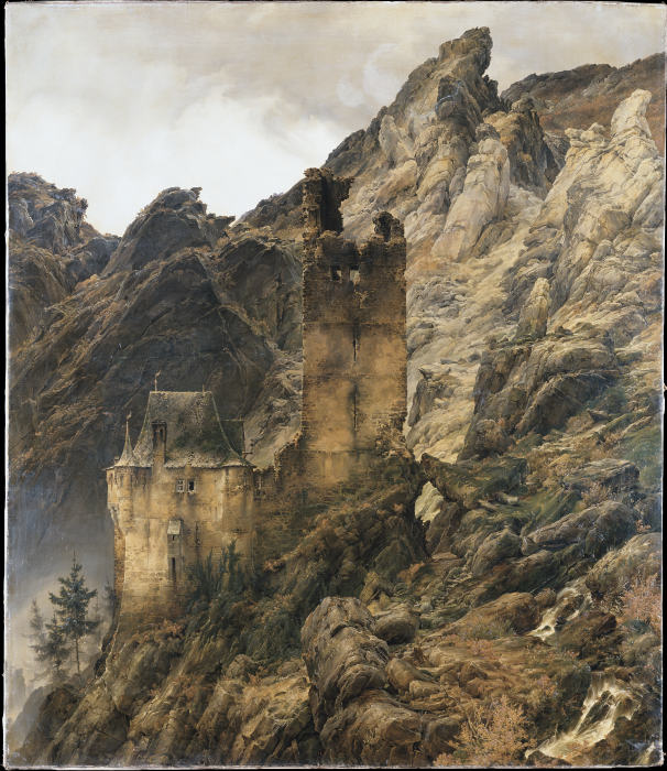 Rocky Landscape: Gorge with Ruins à Carl Friedrich Lessing