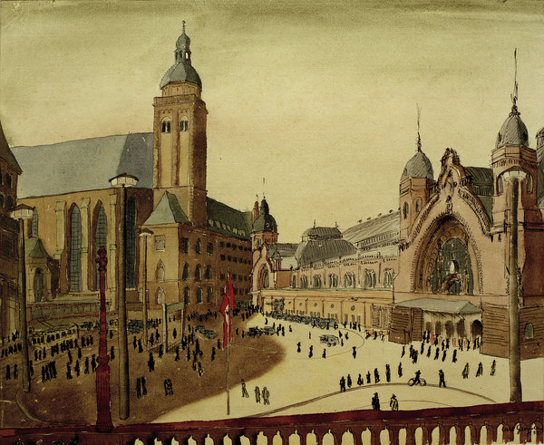 Koeln, Bahnhofsplatz, 1935. à Carl Grossberg