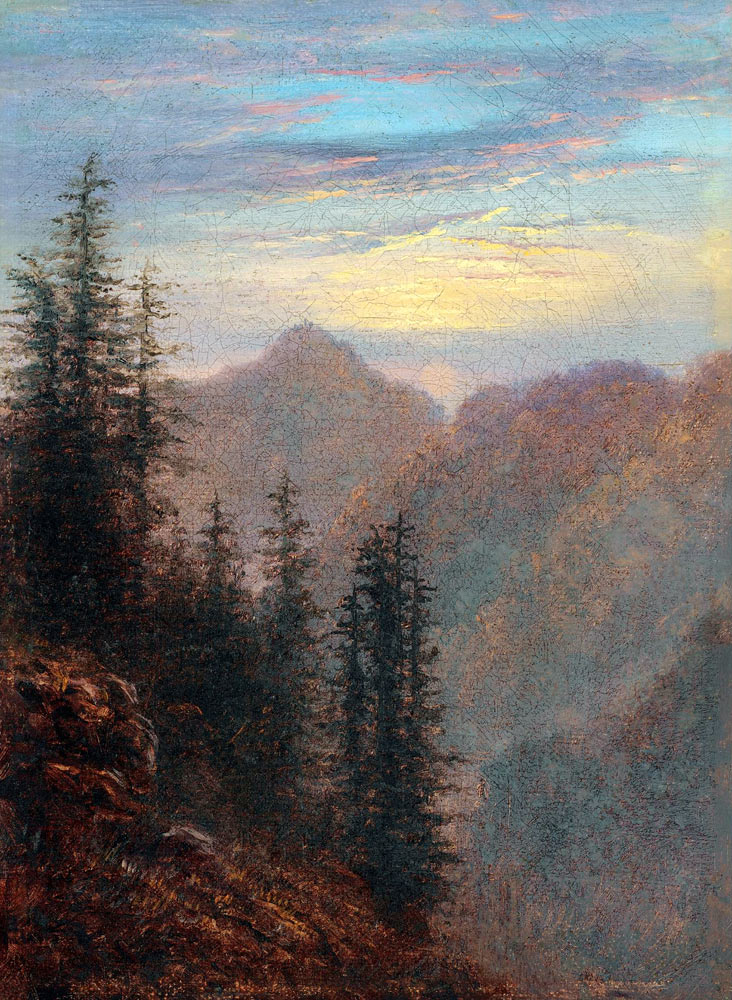 Mountain landscape at dusk à Carl Gustav Carus
