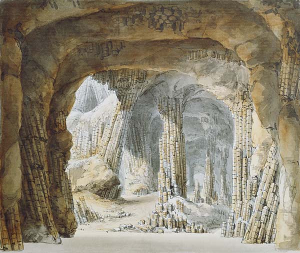 Colonnes de basalte dans les cavernes à Carl Gustav Carus