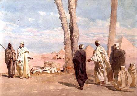 Bedouin from the Sahara Desert making Enquiries at Giza à Carl Haag