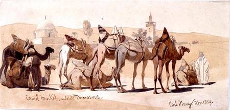 Camel Market Outside Damascus à Carl Haag