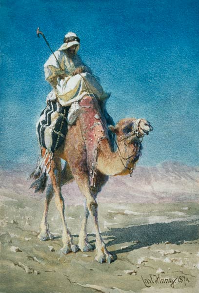 A Bedaween on a Camel's Back à Carl Haag