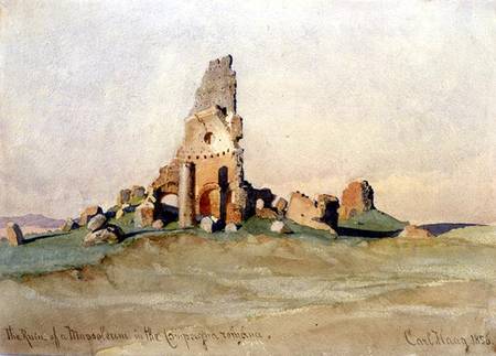 The Ruin of a Mausoleum in the Roman Countryside à Carl Haag