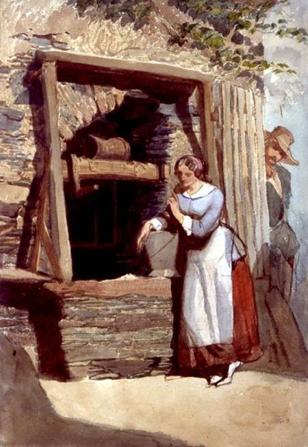 Study of a Lady by a Well, with her Admirer Looking On à Carl Haag