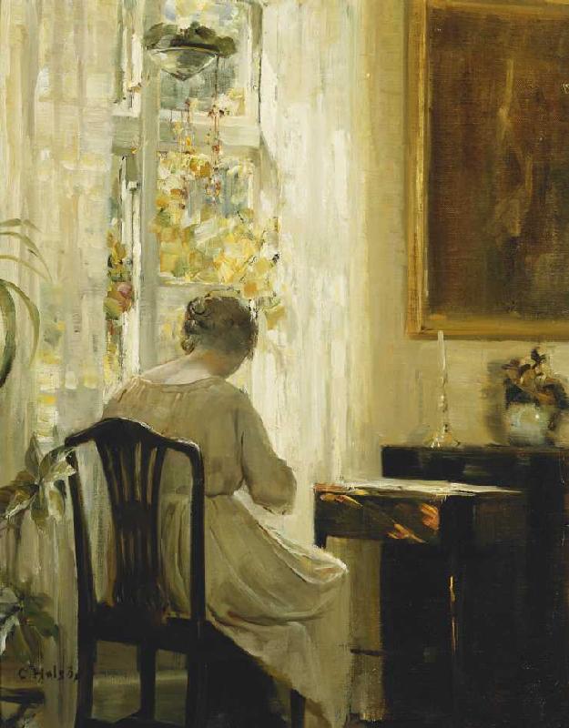 À la fenêtre de salle de séjour à Carl Holsoe