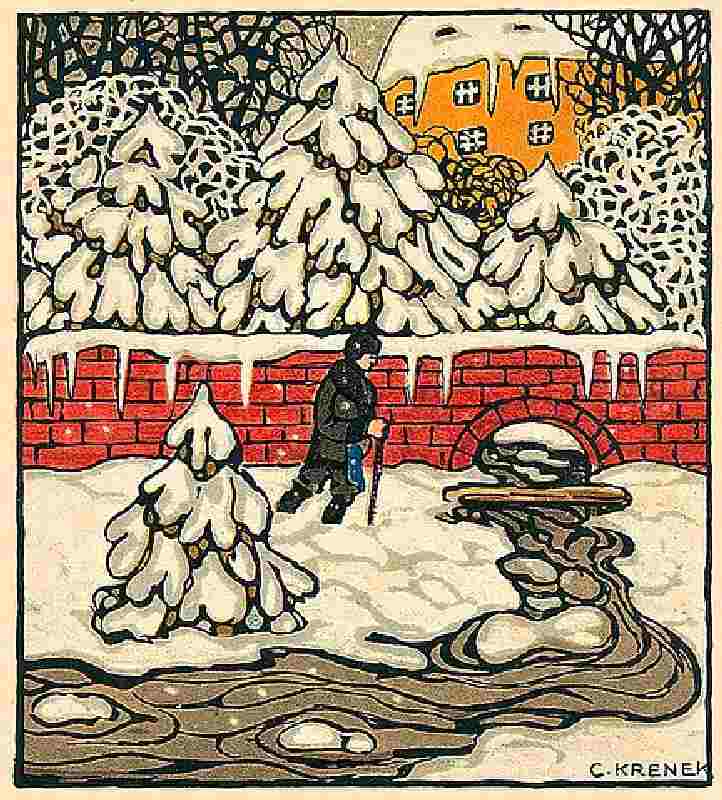 Merry Christmas! Christmas card of the Wiener Werkstätten, No. 763 à Carl Krenek