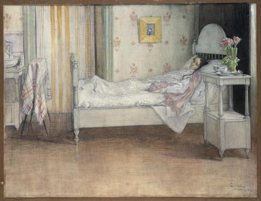 Convalescence, c.1899 (w/c on paper) à Carl Larsson